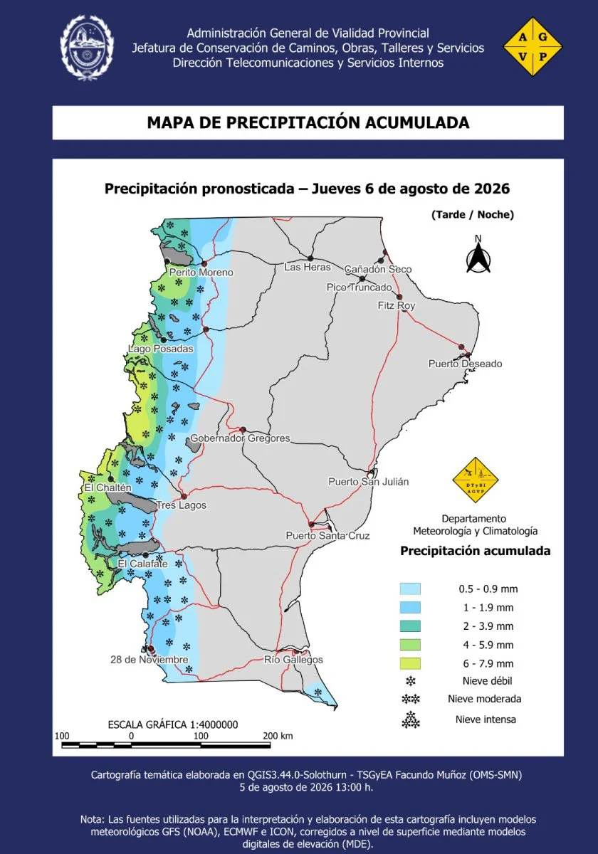 Santa Cruz se prepara para un marcado descenso de temperaturas con nevadas y bancos de niebla