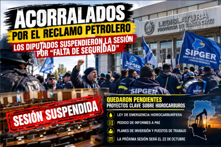 Acorralados por el reclamo petrolero, los diputados suspendieron la sesión por “falta de seguridad”