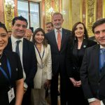 Gadano junto al rey Felipe VI y Villarruel en el Foro Parlamentario Iberoamericano